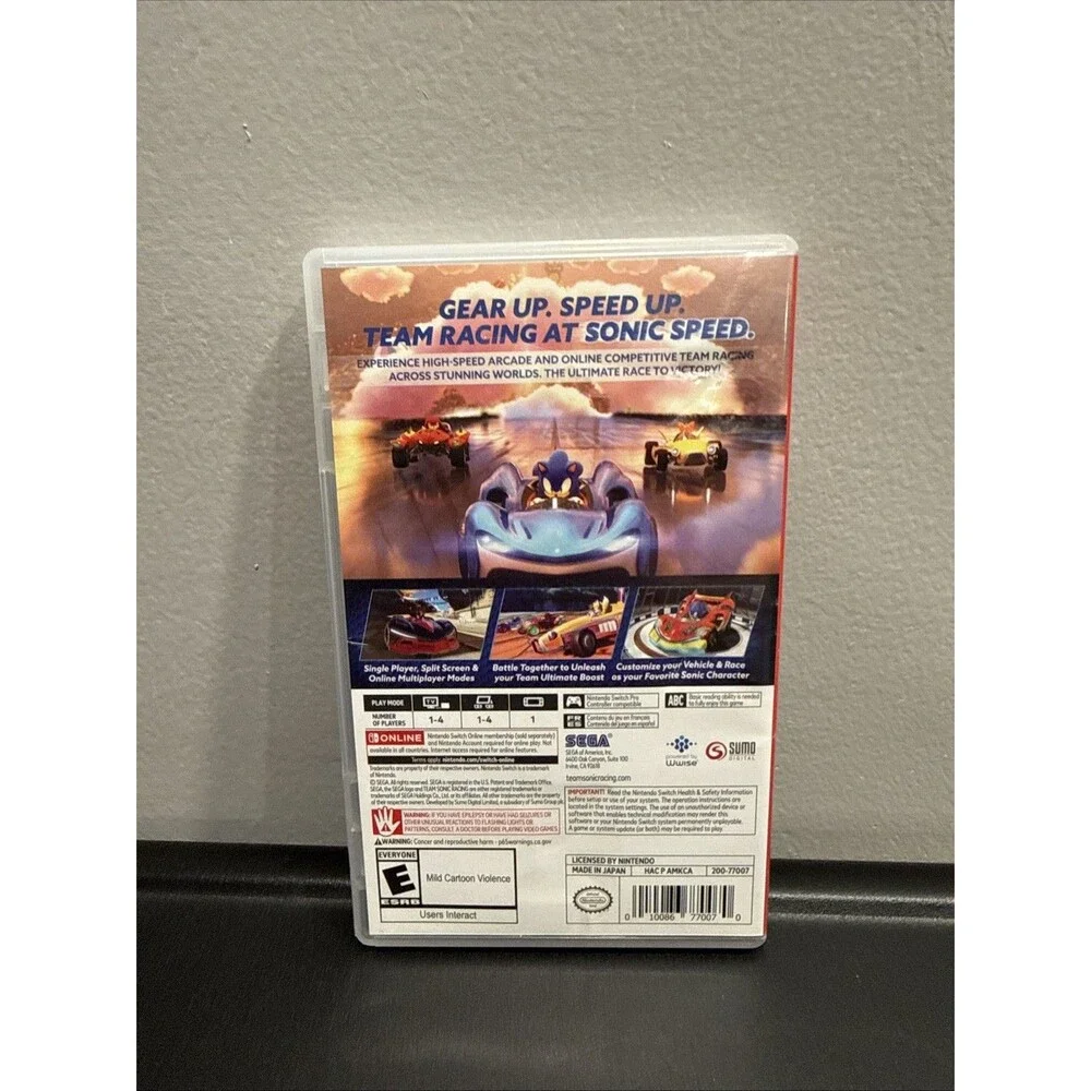 Team Sonic Racing Saga Nintendo Switch Case & Cartridge Tested